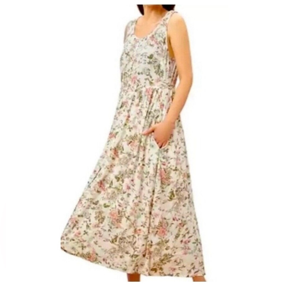 Frye Floral Midi Dress - Cream and Pink